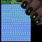 6 Sheets Holographic & Fluorescent Letter Nail Art Stickers, 3D English Alphabet Nail Decals, Glow-in-the-Dark Initial Nail Charms for DIY Acrylic & Gel Manicures